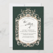 Elegant  barok Victoriaans smaragd n goud Kaart (Voorkant)