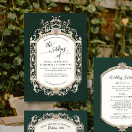 Elegant  barok Victoriaans smaragd n goud Kaart