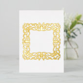 Elegant Barokque Lijst Gold Blank Folie Uitnodiging (Staand Voorkant)