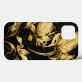 Elegant Baroque Black & Gold Floral Phone Case (Achterkant (horizontaal))