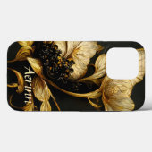 Elegant Baroque Black & Gold Floral Phone Case (Achterkant (horizontaal))