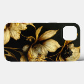Elegant Baroque Black & Gold Floral Phone Case (Achterkant (horizontaal))