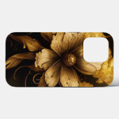 Elegant Baroque Black & Gold Floral Phone Case (Achterkant (horizontaal))
