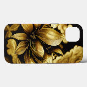 Elegant Baroque Black & Gold Floral Phone Case (Achterkant (horizontaal))