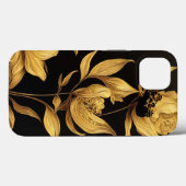 Elegant Baroque Black & Gold Floral Phone Case (Achterkant (horizontaal))