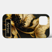 Elegant Baroque Black & Gold Floral Phone Case (Achterkant (horizontaal))