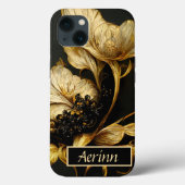 Elegant Baroque Black & Gold Floral Phone Case (Achterkant)