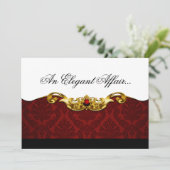 Elegant Baroque Black Stropdas Event (rood) Kaart (Staand voorkant)
