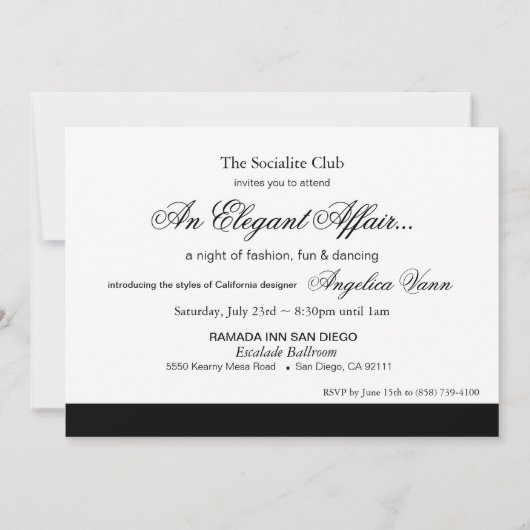 Elegant Baroque Black Stropdas Event (rood) Kaart (Achterkant)