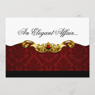 Elegant Baroque Black Stropdas Event (rood) Kaart
