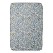 Elegant Baroque Blue Damask Brocade over White Badmat (Voorkant Verticaal)