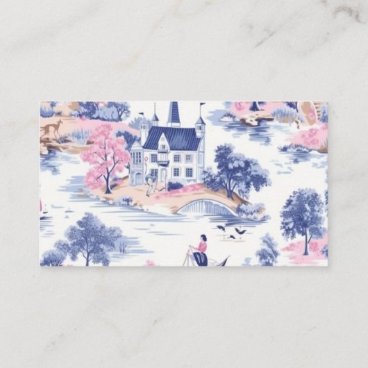 Elegant Baroque Blue French Garden Floral Wedding Informatiekaartje (Achterkant)