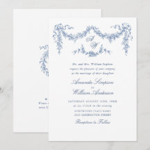 Elegant Baroque Blue French Garden Floral Wedding