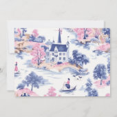 Elegant Baroque Blue French Garden Floral Wedding Kaart (Achterkant)