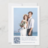 Elegant Baroque Blue French Garden Floral Wedding Kaart (Achterkant)