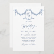 Elegant Baroque Blue French Garden Floral Wedding