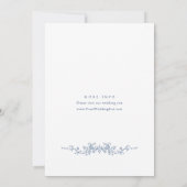 Elegant Baroque Blue French Garden Floral Wedding Kaart (Achterkant)