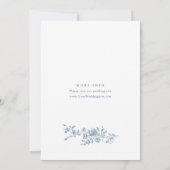 Elegant Baroque Blue French Garden Floral Wedding Kaart (Achterkant)
