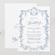 Elegant Baroque Blue French Garden Floral Wedding