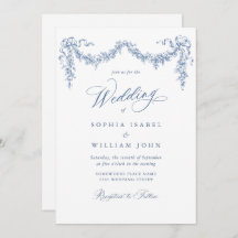 Elegant Baroque Blue French Garden Floral Wedding