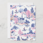 Elegant Baroque Blue French Garden Floral Wedding Save The Date (Achterkant)