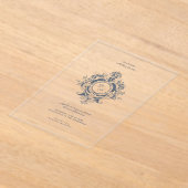 Elegant Baroque Crest Wedding Acrylic Invitation Acryl Uitnodigingen (Laagn)