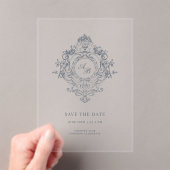 Elegant Baroque Crest Wedding Acrylic Invitation Acryl Uitnodigingen (Insitu (Draagbaar))