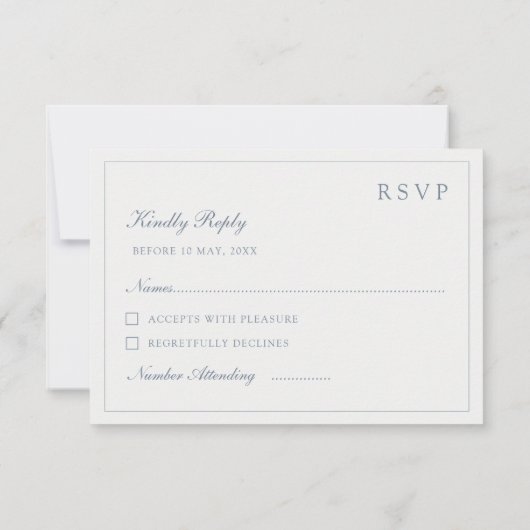 Elegant Baroque Crest Wedding RSVP Card (Achterkant)