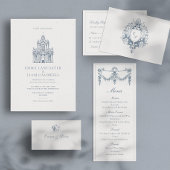 Elegant Baroque Crest Wedding RSVP Card Kaartje