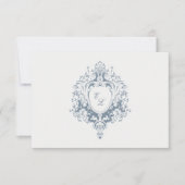 Elegant Baroque Crest Wedding RSVP Card Kaartje (Voorkant)