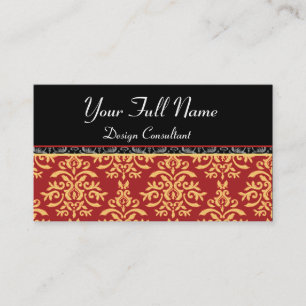 Elegant Baroque Damask Designer Visitekaartjes