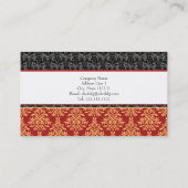 Elegant Baroque Damask Designer Visitekaartjes (Achterkant)