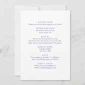 Elegant Baroque Dusty Blue Classy Lijst Wedding Kaart (Achterkant)