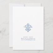 Elegant Baroque Dusty Blue Classy Rehearsal Dinner Kaart (Achterkant)