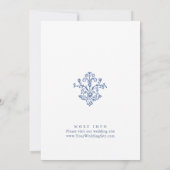 Elegant Baroque Dusty Blue  Lijst Wedding Kaart (Achterkant)