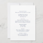 Elegant Baroque Dusty Blue  Lijst Wedding Kaart (Achterkant)
