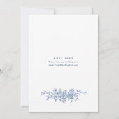 Elegant Baroque Dusty Blue Lijst Wedding Kaart (Achterkant)