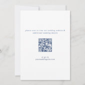 Elegant Baroque Dusty Blue Lijst Wedding QR code Kaart (Achterkant)