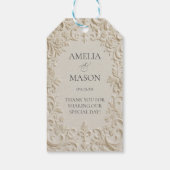 Elegant Baroque Embossed Style Wedding Cadeaulabel (Achterkant)