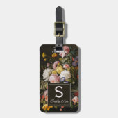 Elegant Baroque Flowers maakt nog steeds kunstschi Bagagelabel (Voorkant verticaal)