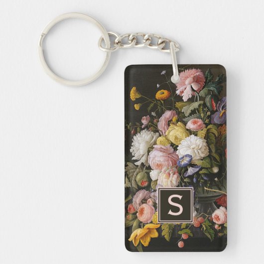Elegant Baroque Flowers maakt nog steeds kunstschi Sleutelhanger (Voorkant)