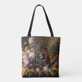 Elegant Baroque Flowers maakt nog steeds kunstschi Tote Bag (Achterkant)