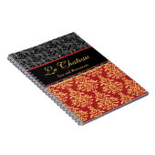 Elegant Baroque Gilded Damask Designer Notitieboek (Rechterzijde)