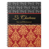 Elegant Baroque Gilded Damask Designer Notitieboek (Voorkant)