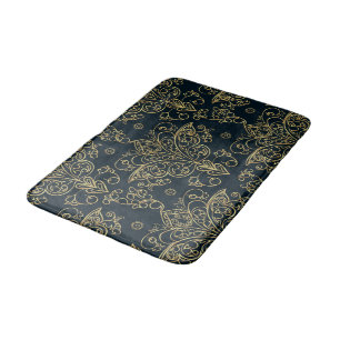 Elegant Baroque Gold Butterfly Flourish Badmat