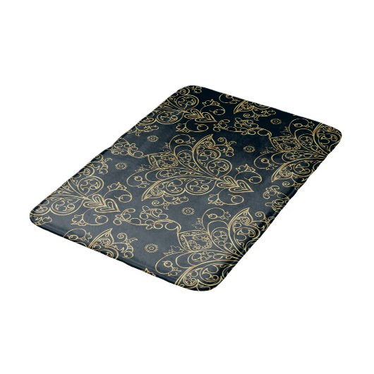 Elegant Baroque Gold Butterfly Flourish Badmat (Gekanteld)