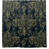 Elegant Baroque Gold Butterfly Flourish Douchegordijn (Voorkant)