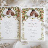 Elegant Baroque Gold Floral Photo Wedding Kaart