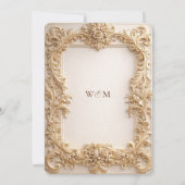 Elegant Baroque Gold Frame Wedding Kaart (Achterkant)