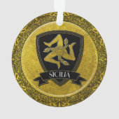 Elegant Baroque Gold Sicilian Trinacria Ornament (achterkant)